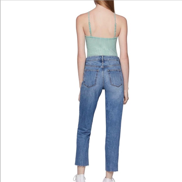 BCBGeneration Striped Square Neck  Bodysuit - Picture 2 of 2